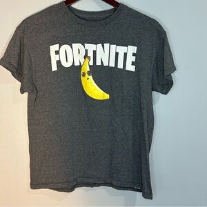 Fortnite Boys' Short Sleeve Graphic Tee - Dark Gray with Yellow Banana
